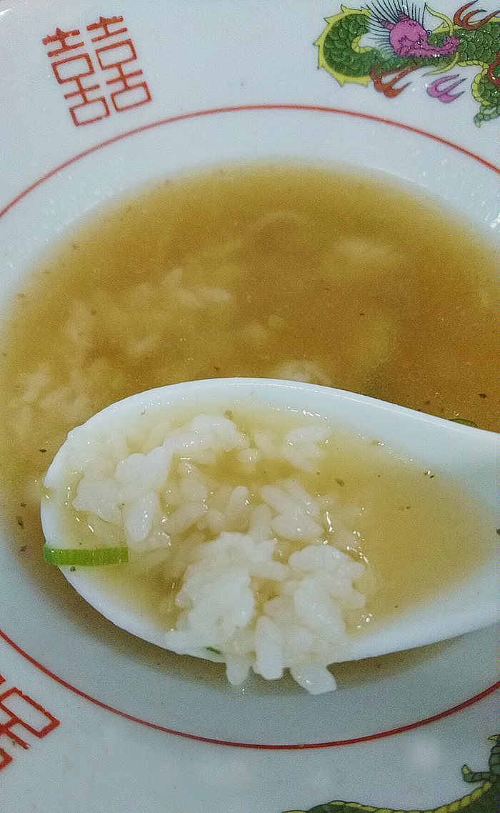 尾久駅の中華そば竹千代さんのラーメンのスープで作ったおじや