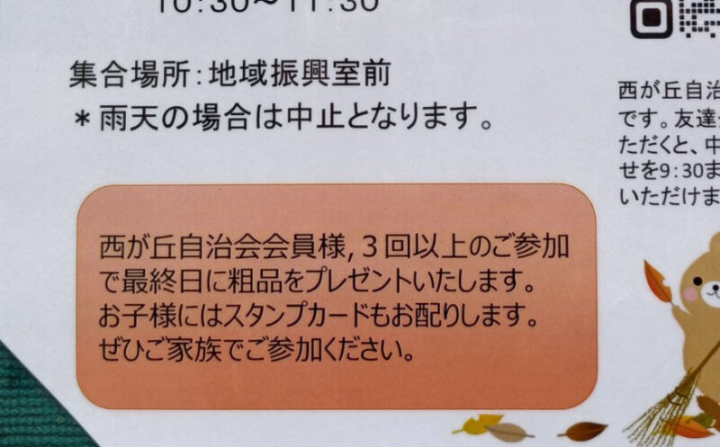 西が丘 桜並木 落ち葉清掃ボランティア