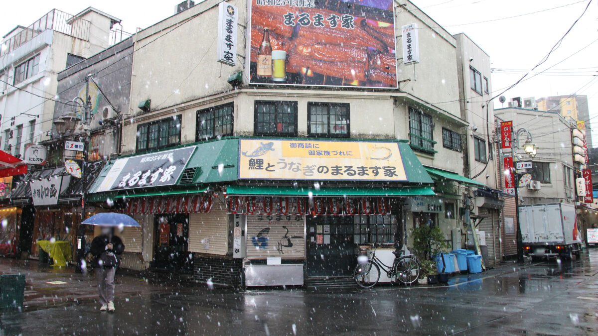 赤羽駅前の雪0303