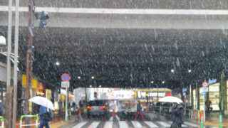 赤羽駅前の雪0303