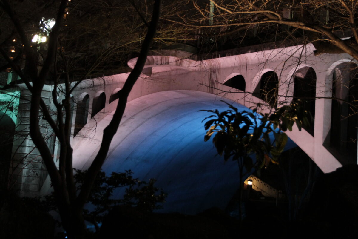 音無親水公園 春のライトアップ