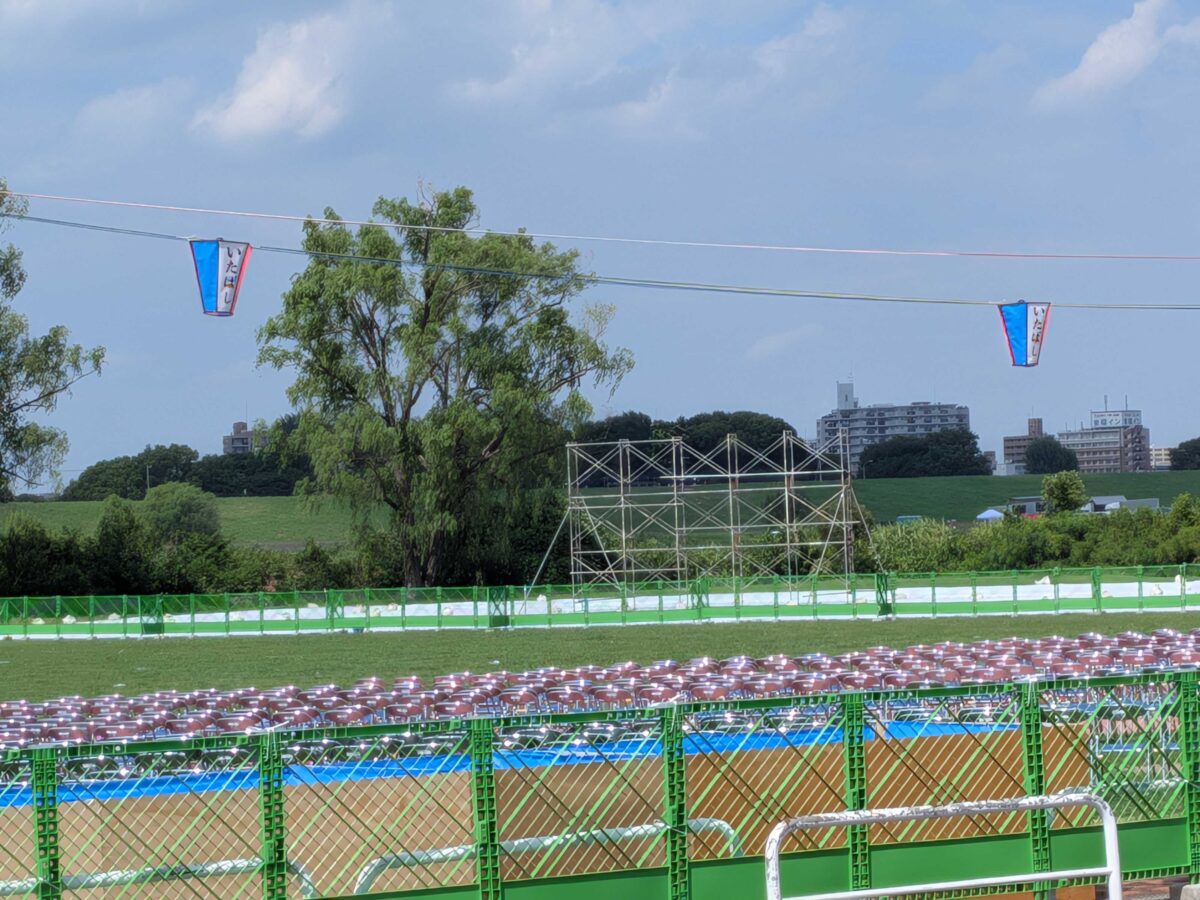 いたばし花火大会有料席陸上競技場あたり