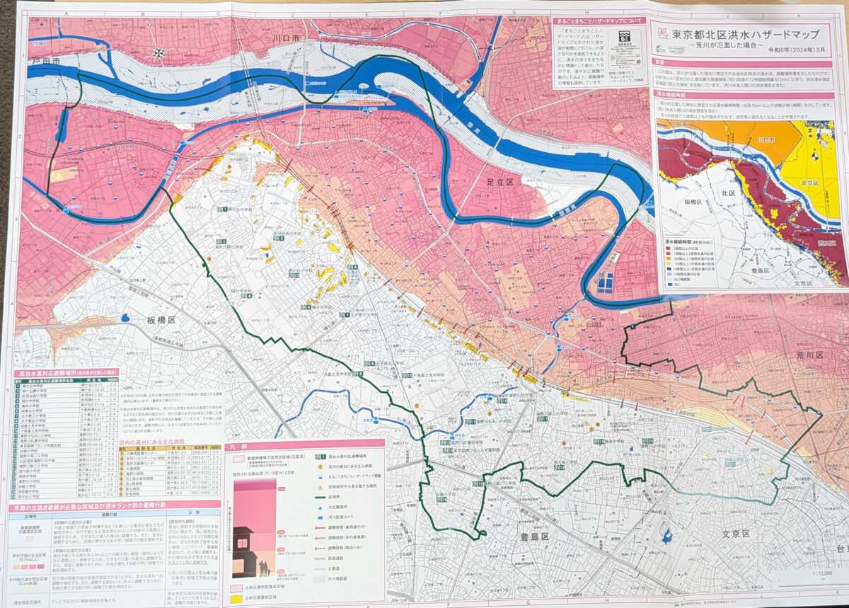 北区荒川氾濫