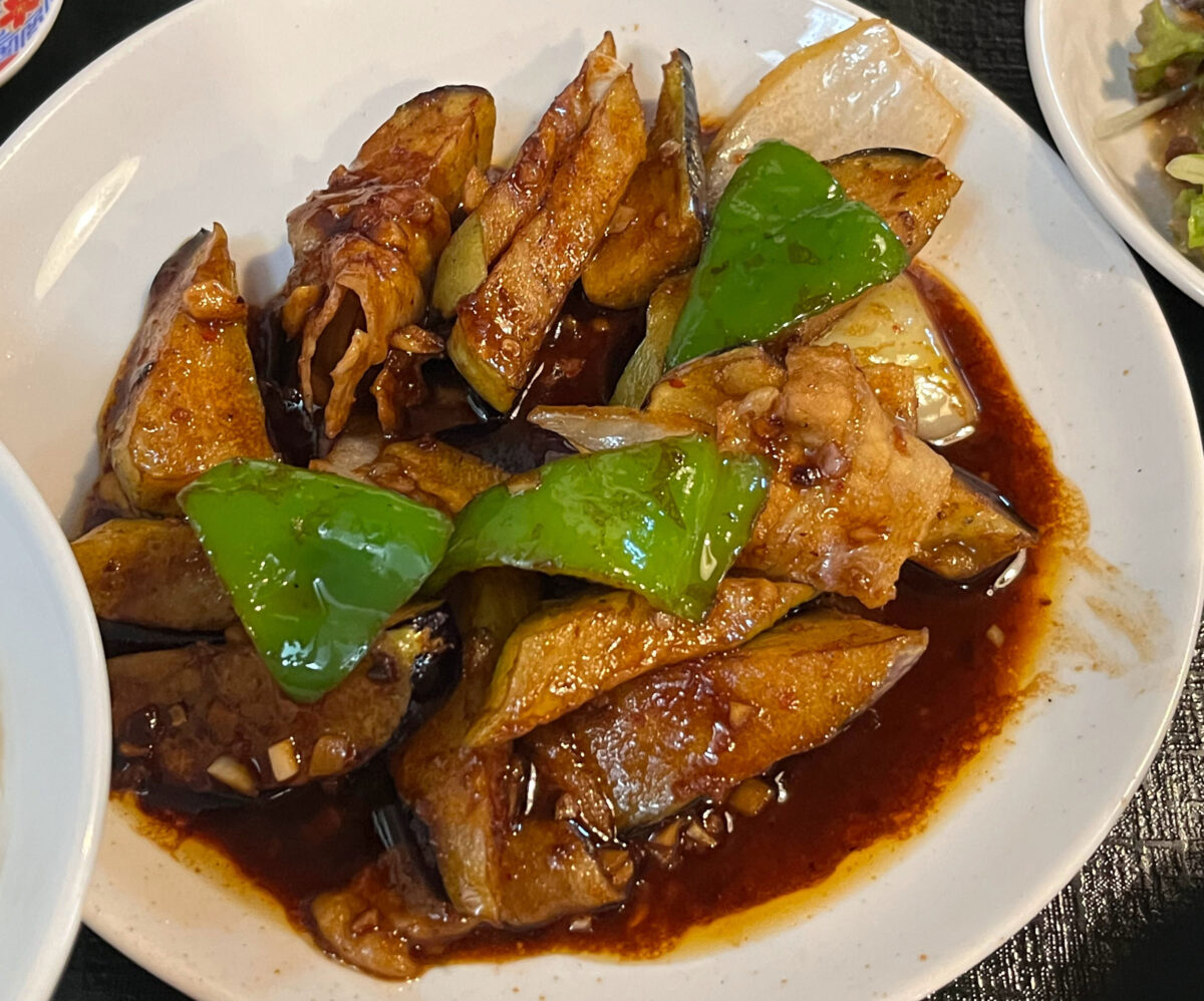 北赤羽 天栄 茄子味噌炒定食